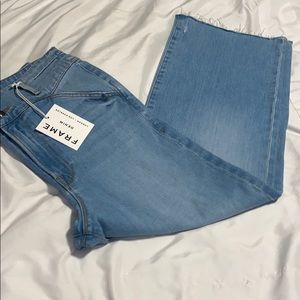 FRAME Tux Waist Wide Leg La Vintage Crop Dist Hem